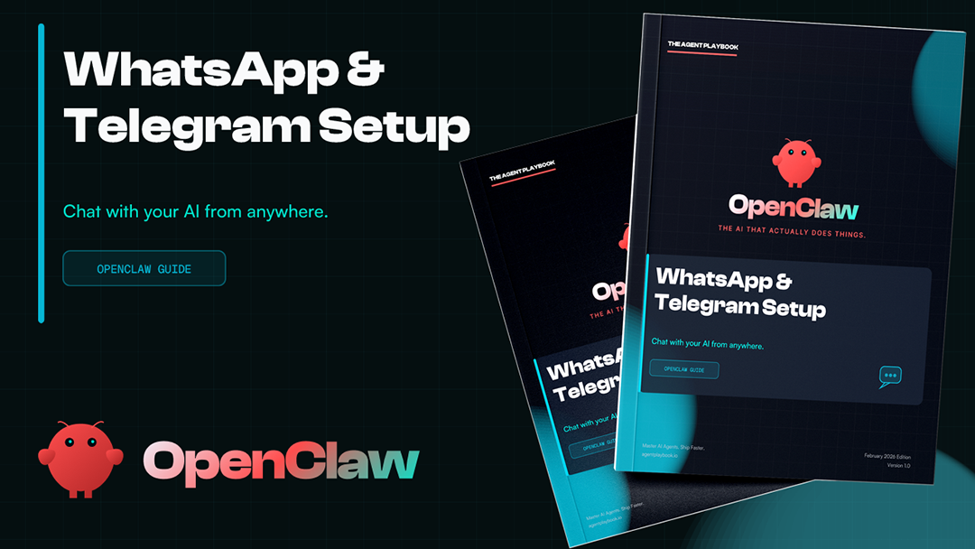 WhatsApp & Telegram guide cover - Connect OpenClaw to WhatsApp and Telegram. Chat with your AI